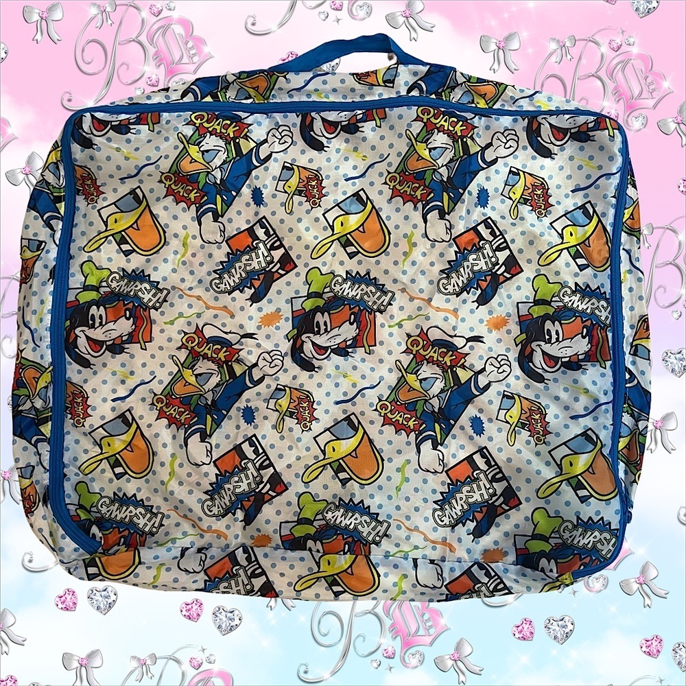 Disney parks Hong Kong bag Donald Duck blue white multicolor lightweight duffle
